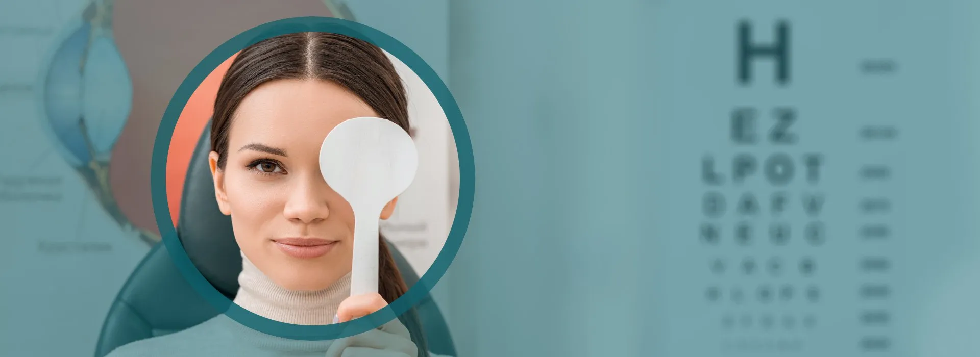 Woman getting an eye exam